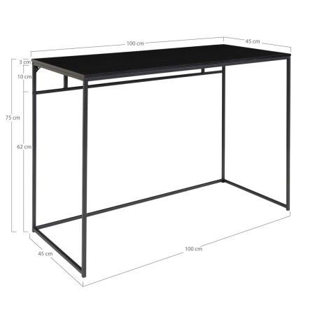 Karen metalen bureau zwart - 100 x 45 cm afbeelding2 - 1