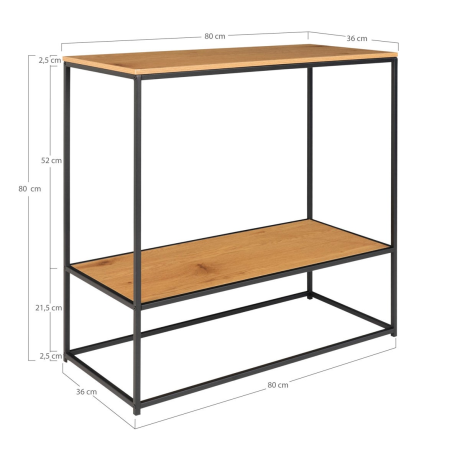 Karen metalen sidetable naturel - 80 x 36 cm afbeelding2 - 1