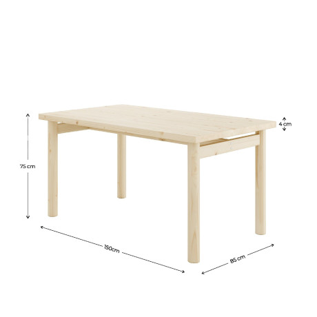 Karup Eettafel PACE DINING TABLE van fsc-gecertificeerd dennenhout, maat 150 x 75 cm. afbeelding2 - 1