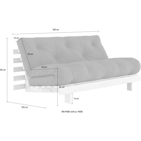 Karup Slaapbank Roots 160 Met houtstructuur, incl. futonmatras, ligoppervlak 160x200 cm (2 stuks) afbeelding2 - 1