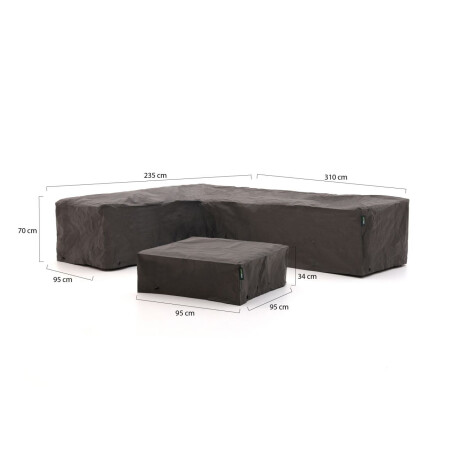 Kees Smit Tuinmeubelhoes hoek loungeset 235x95/310x95x70cm - Laagste prijsgarantie! afbeelding2 - 1