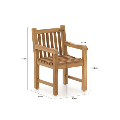 Kinder tuinstoel 35x40x56cm/KiKabeer Groot 30cm Bruin - Laagste prijsgarantie! afbeelding2 - 1