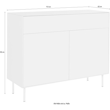 LeGer Home by Lena Gercke Dressoir Essentials Breedte: 112 cm, MDF gelakt, push-to-open-functie afbeelding2 - 1