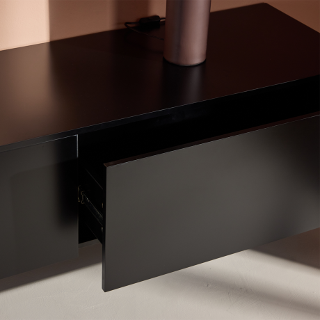 Leona houten dressoir zwart - 160 x 35 cm afbeelding2 - 1
