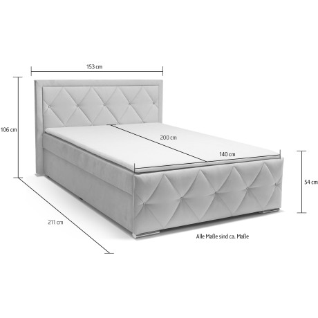 Leonique Boxspring 30e jubileummodel Alfie Optioneel met knoopstiksels of strassstenen, H2, H3 en H4 verkrijgbaar afbeelding2 - 1