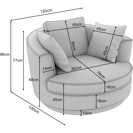 Leonique Draaibare fauteuil Maisie Zetel in MEGA CORD en geweven velours, 360 graden draaibaar afbeelding2 - 1