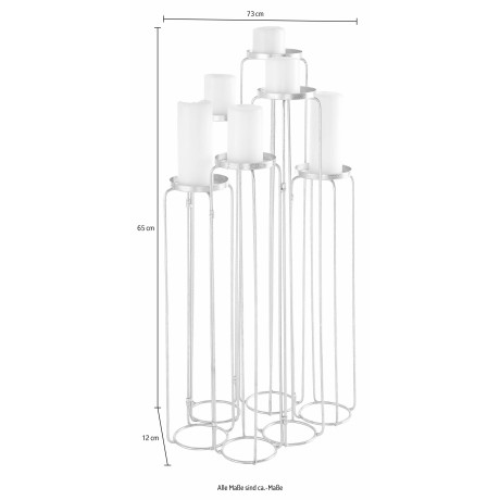 Leonique Kaarsenstandaard Mareesa van metaal, voor stompkaarsen, hoogte ca. 65 cm, verschillend opstelbaar (1 stuk) afbeelding2 - 1