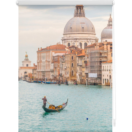 LICHTBLICK Rolgordijn met zijbediening Rolgordijn Klemmfix, zonder boren, verduistering, Venetië Canal Grande - blauw (1 stuk) afbeelding2 - 1