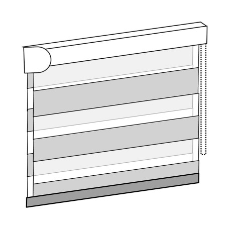 Liedeco Duo-rolgordijn met een strook (1 stuk) afbeelding2 - 1