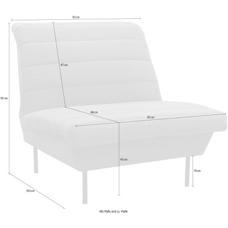 LOOKS BY WOLFGANG JOOP Fauteuil LOOKS IX Breedtestiksels, zonder armleuningen afbeelding2 - 1