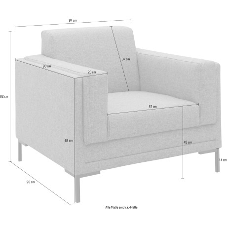 LOOKS BY WOLFGANG JOOP Fauteuil LOOKS VII heldere lijnen, chic design afbeelding2 - 1