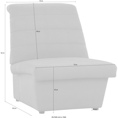 LOOKS BY WOLFGANG JOOP Fauteuil LOOKS VIII Breedtestiksels, zonder armleuningen, in twee verschillende afmetingen afbeelding2 - 1