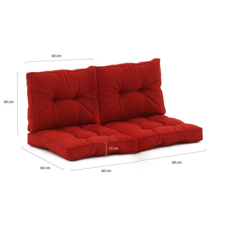 Madison Florance loungekussenset zit ca. 60x60cm rug ca. 60x40cm 4-delig - Laagste prijsgarantie! afbeelding2 - 1