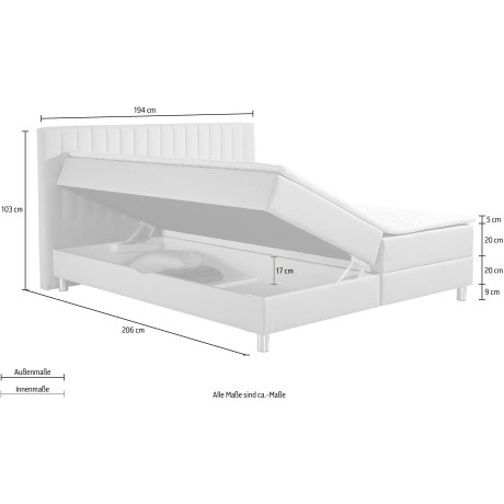 Maintal Boxspring met bedkist en topmatras van koudschuim afbeelding2 - 1