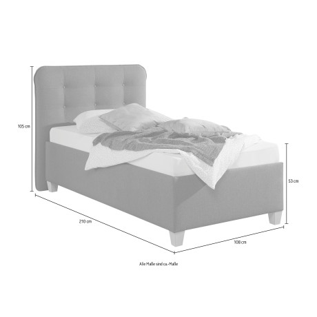 Maintal Gestoffeerd bed inclusief bedkist afbeelding2 - 1