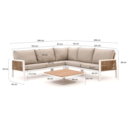 Manifesto Alzano/San Lupo hoek loungeset 4-delig - Laagste prijsgarantie! afbeelding2 - 1