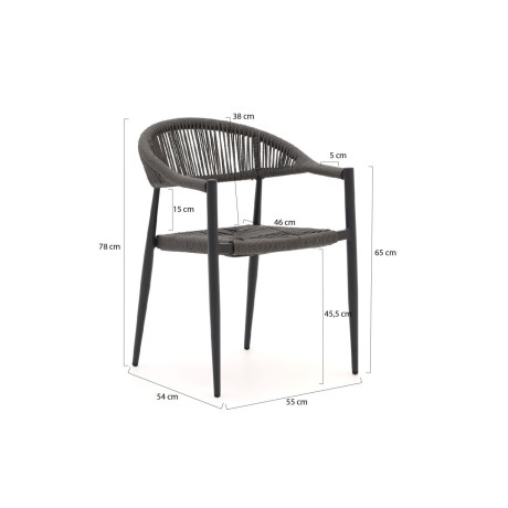 Manifesto Belpasso/Falcade ø 115cm dining tuinset 5-delig stapelbaar - Laagste prijsgarantie! afbeelding2 - 1