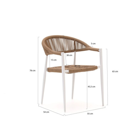 Manifesto Belpasso/Fidenza 90cm dining tuinset 5-delig stapelbaar - Laagste prijsgarantie! afbeelding2 - 1