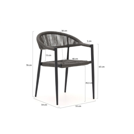 Manifesto Belpasso/Fidenza ø126cm dining tuinset 5-delig stapelbaar - Laagste prijsgarantie! afbeelding2 - 1