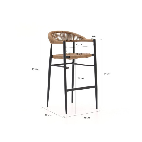 Manifesto Belpasso/Trecenta 150cm barset 5-delig stapelbaar - Laagste prijsgarantie! afbeelding2 - 1