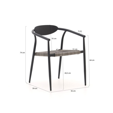 Manifesto Cavone/Falcade  ø 115cm dining tuinset 5-delig stapelbaar - Laagste prijsgarantie! afbeelding2 - 1