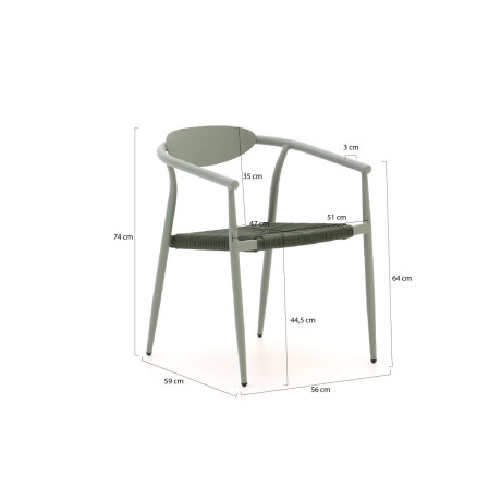 Manifesto Cavone/ROUGH-K ø 115cm dining tuinset 5-delig stapelbaar - Laagste prijsgarantie! afbeelding2 - 1
