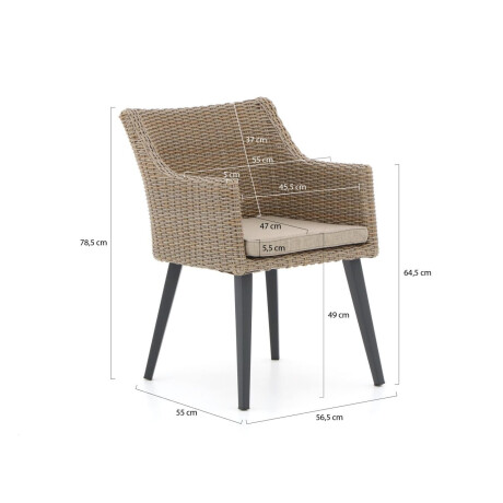 Manifesto Matese/Sora 90cm dining tuinset 3-delig - Laagste prijsgarantie! afbeelding2 - 1
