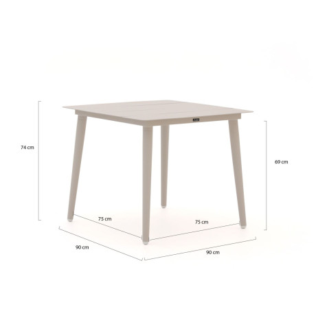 Manifesto Sora dining tuintafel 90x90x74 cm - Laagste prijsgarantie! afbeelding2 - 1