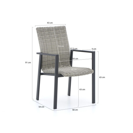 Manifesto Villongo/Menzano 160cm dining tuinset 5-delig stapelbaar - Laagste prijsgarantie! afbeelding2 - 1