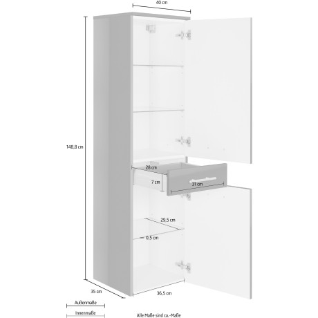 MARLIN Halfhoge kast 3040 breedte 40 cm afbeelding2 - 1