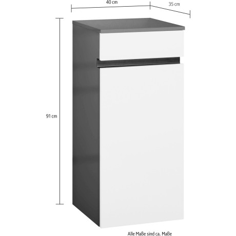 MARLIN Halfhoge kast 3510clarus 40 cm breed, soft-closefunctie, voorgemonteerde badkamerkast, badkamermeubel afbeelding2 - 1