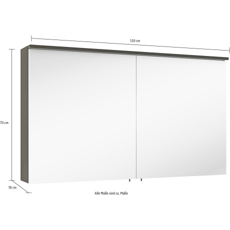 MARLIN Spiegelkast 3510clarus 120 cm breed, soft-closefunctie, incl. verlichting, voorgemonteerd afbeelding2 - 1