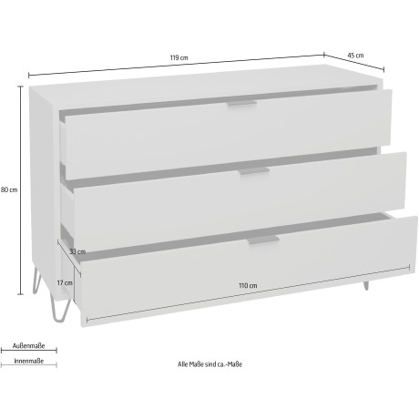 Mäusbacher Kast Bonnie Breedte 119 cm met draadframe afbeelding2 - 1