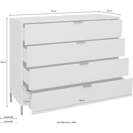 Mäusbacher Kast Bonnie Breedte 119 cm met vierkant frame afbeelding2 - 1