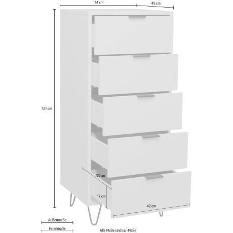 Mäusbacher Kast Bonnie Breedte 51 cm met draadframe afbeelding2 - 1