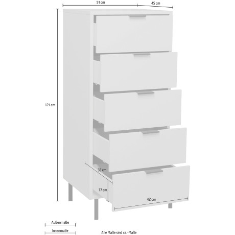 Mäusbacher Kast Bonnie Breedte 51 cm met vierkant frame afbeelding2 - 1