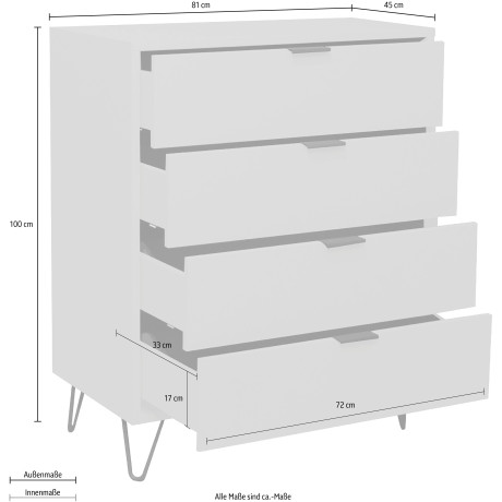 Mäusbacher Kast Bonnie Breedte 81 cm met draadframe afbeelding2 - 1