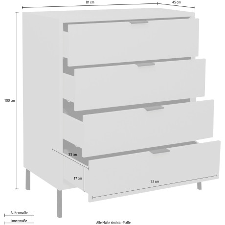 Mäusbacher Kast Bonnie Breedte 81 cm met vierkant frame afbeelding2 - 1