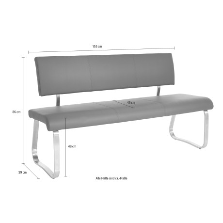 MCA furniture Bank Arco, TOPSELLER! belastbaar tot 280 kg, imitatieleer, in verschillende breedten (1 stuk) afbeelding2 - 1