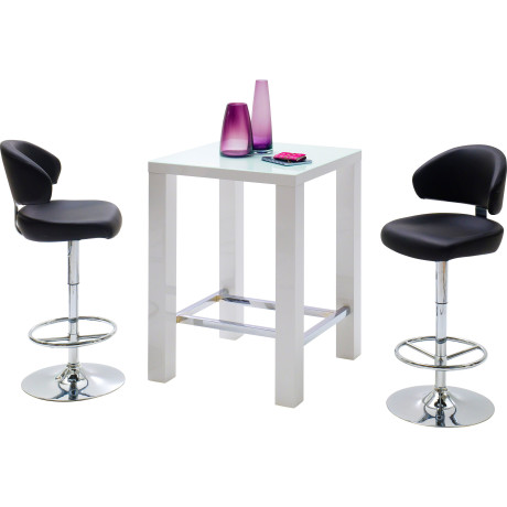 MCA furniture Bartafel Jam Bartafel hoogglans-wit, keukentafel, statafel met veiligheidsglas afbeelding2 - 1