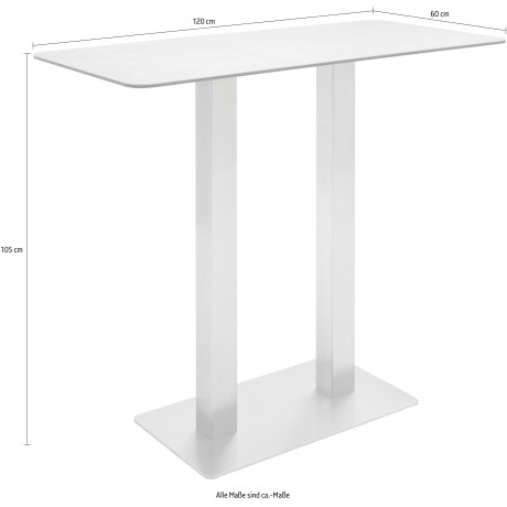 MCA furniture Bartafel Zarina Bartafel met vitrokeramiek tafelblad met edelstaal frame afbeelding2 - 1