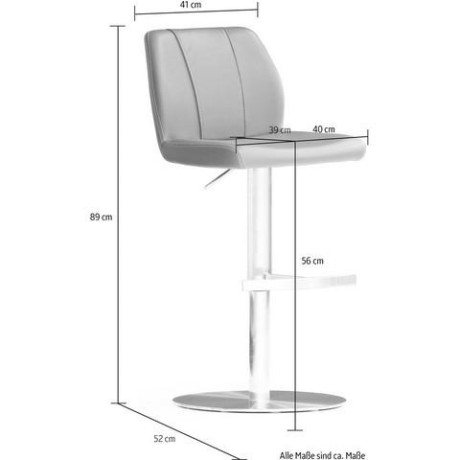 MCA furniture Bistrostoel BARBECOOL met rugleuning, ronde voetplaat, 360° draaibaar, zithoogte van 56-81 cm afbeelding2 - 1