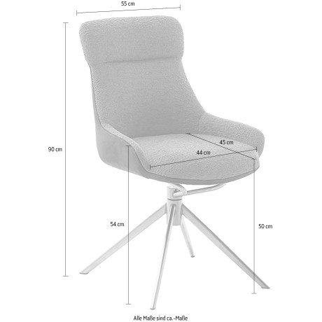 MCA furniture Eetkamerstoel (2-set), draaibaar 360°, draai- & schommelfunctie, zithoogte ca. 50 cm afbeelding2 - 1