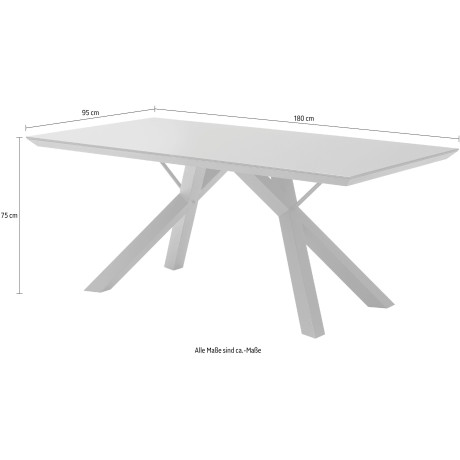 MCA furniture Eettafel Everett met glazen blad, modern, onderhoudsvriendelijk, metalen frame afbeelding2 - 1