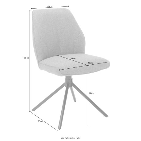MCA furniture Stoel met 4 poten Pemba set van 2, 180º draaibaar met nivellering, stoel belastbaar tot 120 kg (set, 2 stuks) afbeelding2 - 1