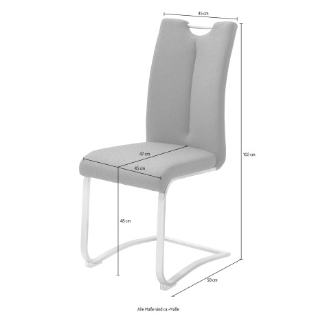 MCA furniture Vrijdragende stoel Artos XL set van 2, stoel met handgreep, belastbaar tot 140 kg (set, 2 stuks) afbeelding2 - 1