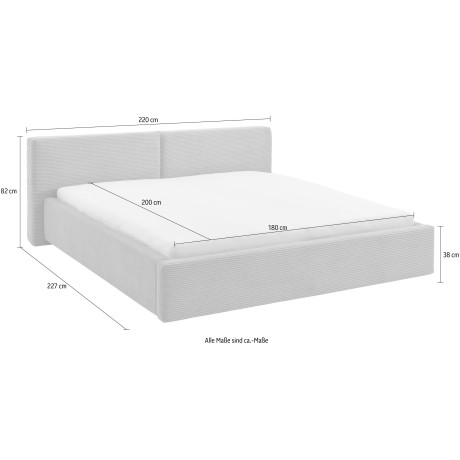 meise.möbel Gestoffeerd bed Cube optioneel met matras en bedlade afbeelding2 - 1