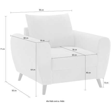 Mr. Couch Fauteuil Blackburn II Passend bij de set, met koudschuimvering tot 140 kg belastbaar afbeelding2 - 1