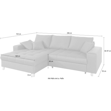 Mr. Couch Hoekbank Tobi 4 naar keuze met koudschuim (140 kg belasting/zitting), rgb-ledverlichting afbeelding2 - 1