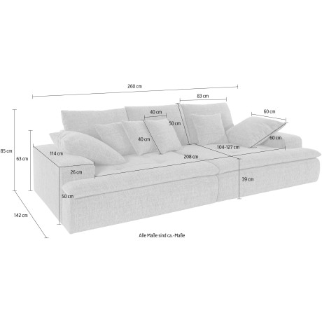 Mr. Couch Megabank Haiti AC naar keuze met koudschuim (140 kg belasting/zitting) en aquaclean-stof afbeelding2 - 1